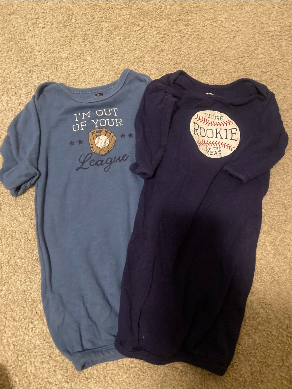 Baseball Theme Baby Gowns - Blue & Navy